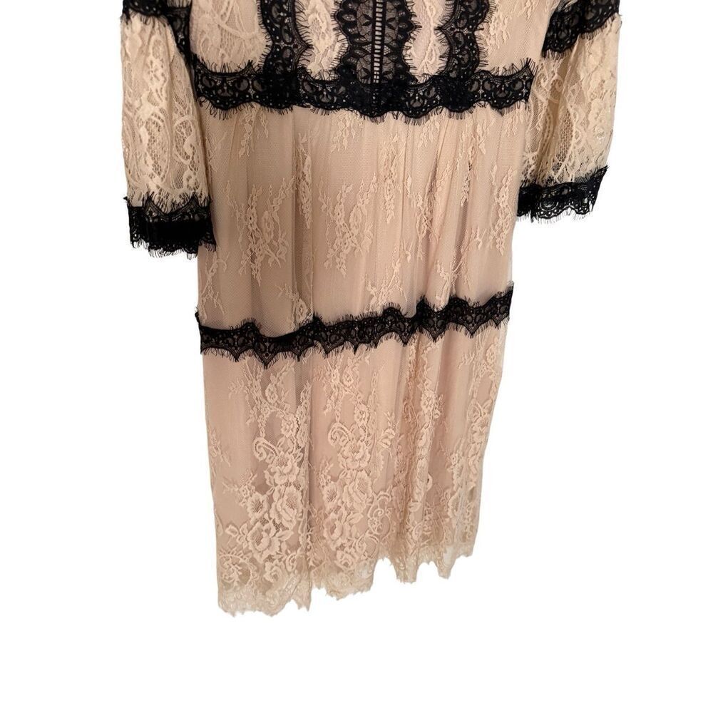 NWT Modcloth Womens Cream Black Aisle Be Seeing You Lace Midi Dress Size Large - Picture 7 of 15